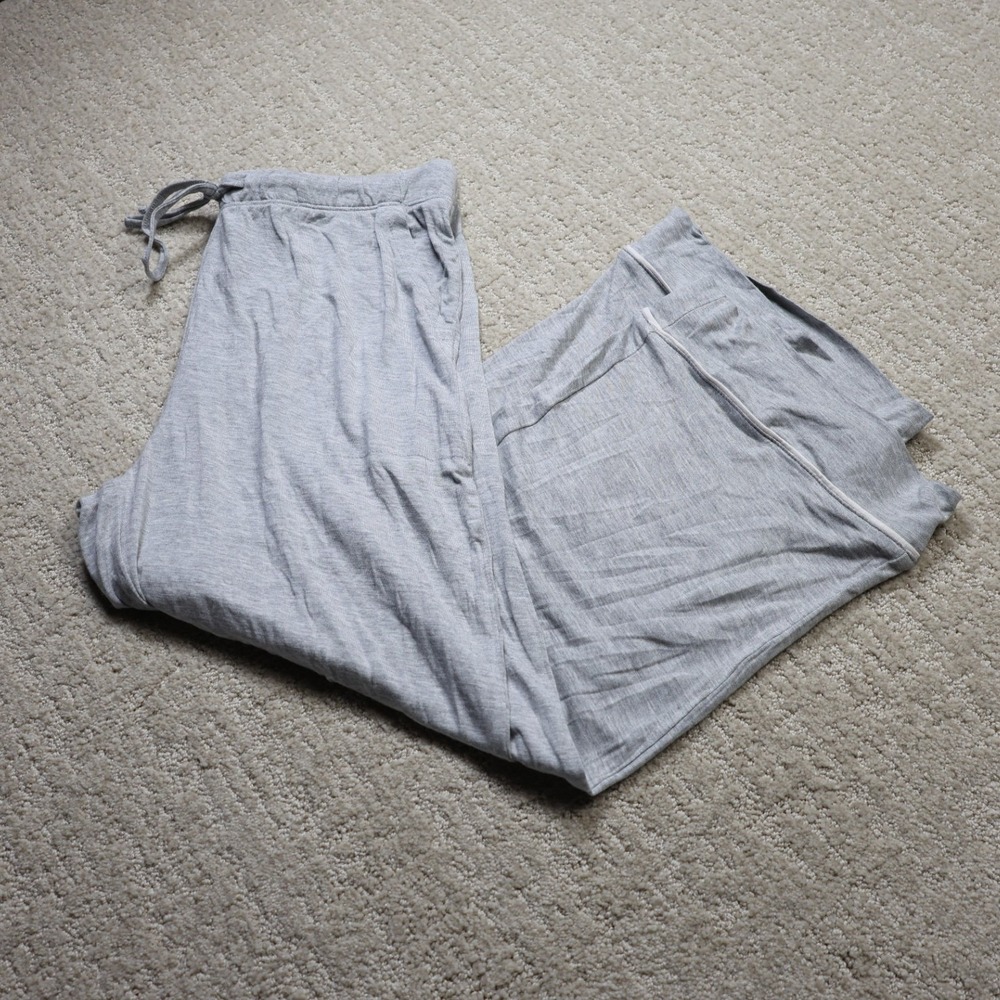Auden Cloud Knit Pajama Pants Heather Gray Wide Leg Sleepwear Small NWT